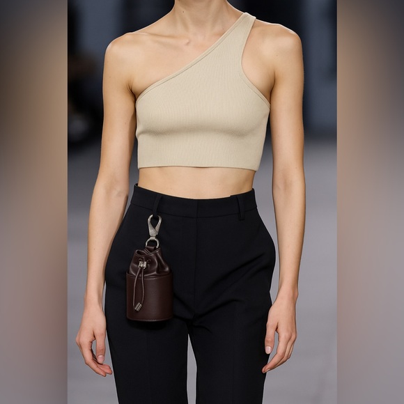 Alexander Wang Attica Air Pods Case Dark Brown Silver Engraved Hardware Clip New